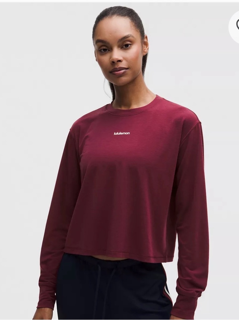 lululemon athletica Long-Sleeve Crew Tee in Wine